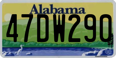 AL license plate 47DW290