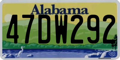 AL license plate 47DW292