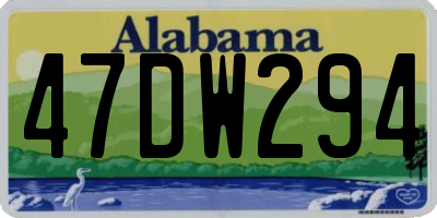 AL license plate 47DW294