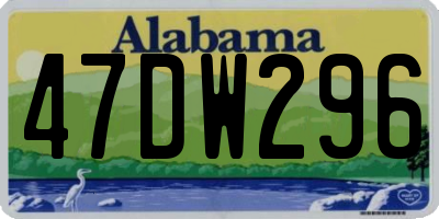 AL license plate 47DW296