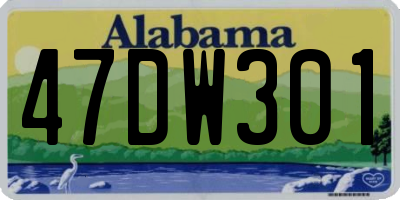 AL license plate 47DW301