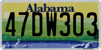 AL license plate 47DW303