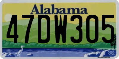 AL license plate 47DW305