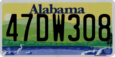 AL license plate 47DW308