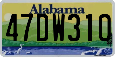 AL license plate 47DW310