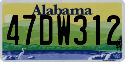 AL license plate 47DW312