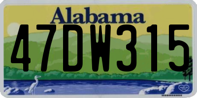 AL license plate 47DW315