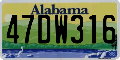 AL license plate 47DW316