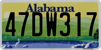 AL license plate 47DW317