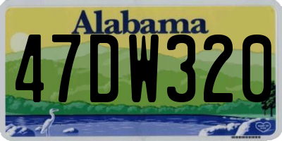 AL license plate 47DW320