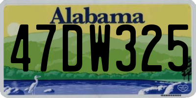 AL license plate 47DW325