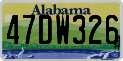 AL license plate 47DW326