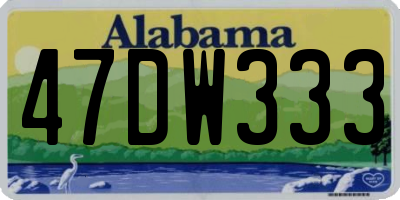 AL license plate 47DW333