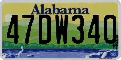 AL license plate 47DW340