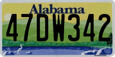 AL license plate 47DW342