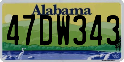 AL license plate 47DW343