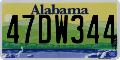 AL license plate 47DW344