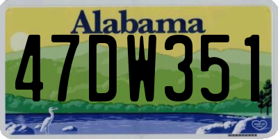 AL license plate 47DW351