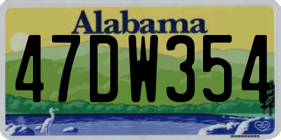 AL license plate 47DW354