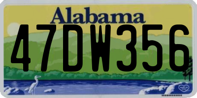 AL license plate 47DW356