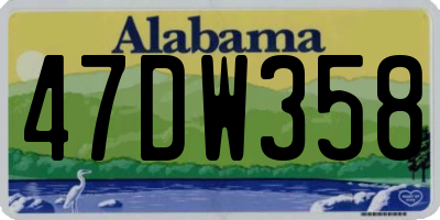 AL license plate 47DW358
