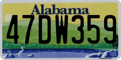 AL license plate 47DW359