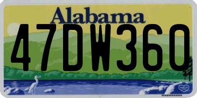 AL license plate 47DW360