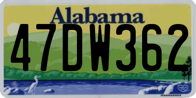 AL license plate 47DW362