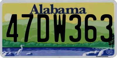 AL license plate 47DW363
