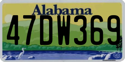 AL license plate 47DW369