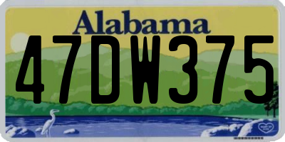 AL license plate 47DW375