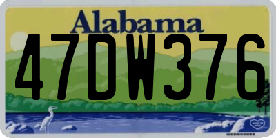 AL license plate 47DW376