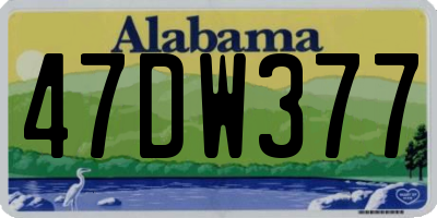 AL license plate 47DW377