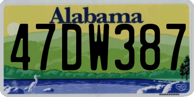 AL license plate 47DW387