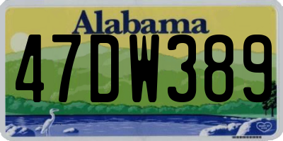 AL license plate 47DW389