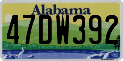AL license plate 47DW392