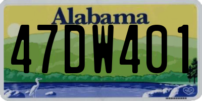 AL license plate 47DW401