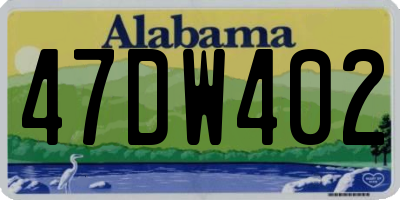 AL license plate 47DW402