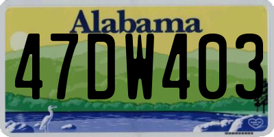 AL license plate 47DW403