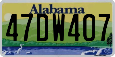 AL license plate 47DW407