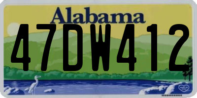 AL license plate 47DW412