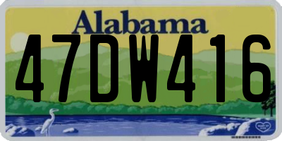 AL license plate 47DW416