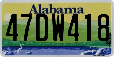 AL license plate 47DW418