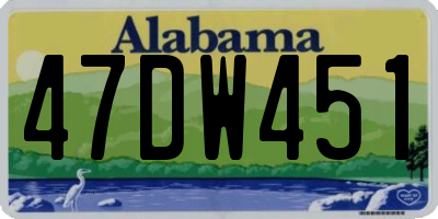 AL license plate 47DW451