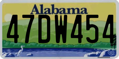 AL license plate 47DW454