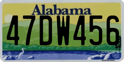 AL license plate 47DW456