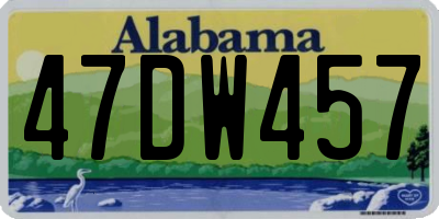 AL license plate 47DW457