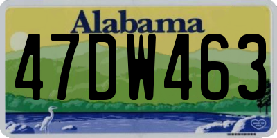 AL license plate 47DW463