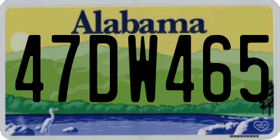 AL license plate 47DW465