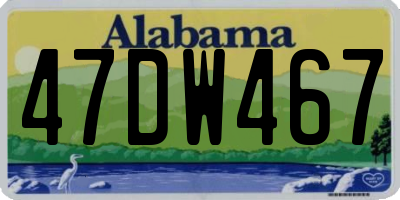 AL license plate 47DW467